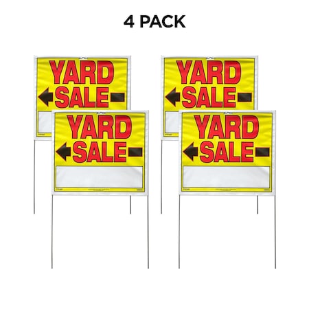 Sunburst Systems Yard Sale Signs 14in x 22in, 4PK 3965